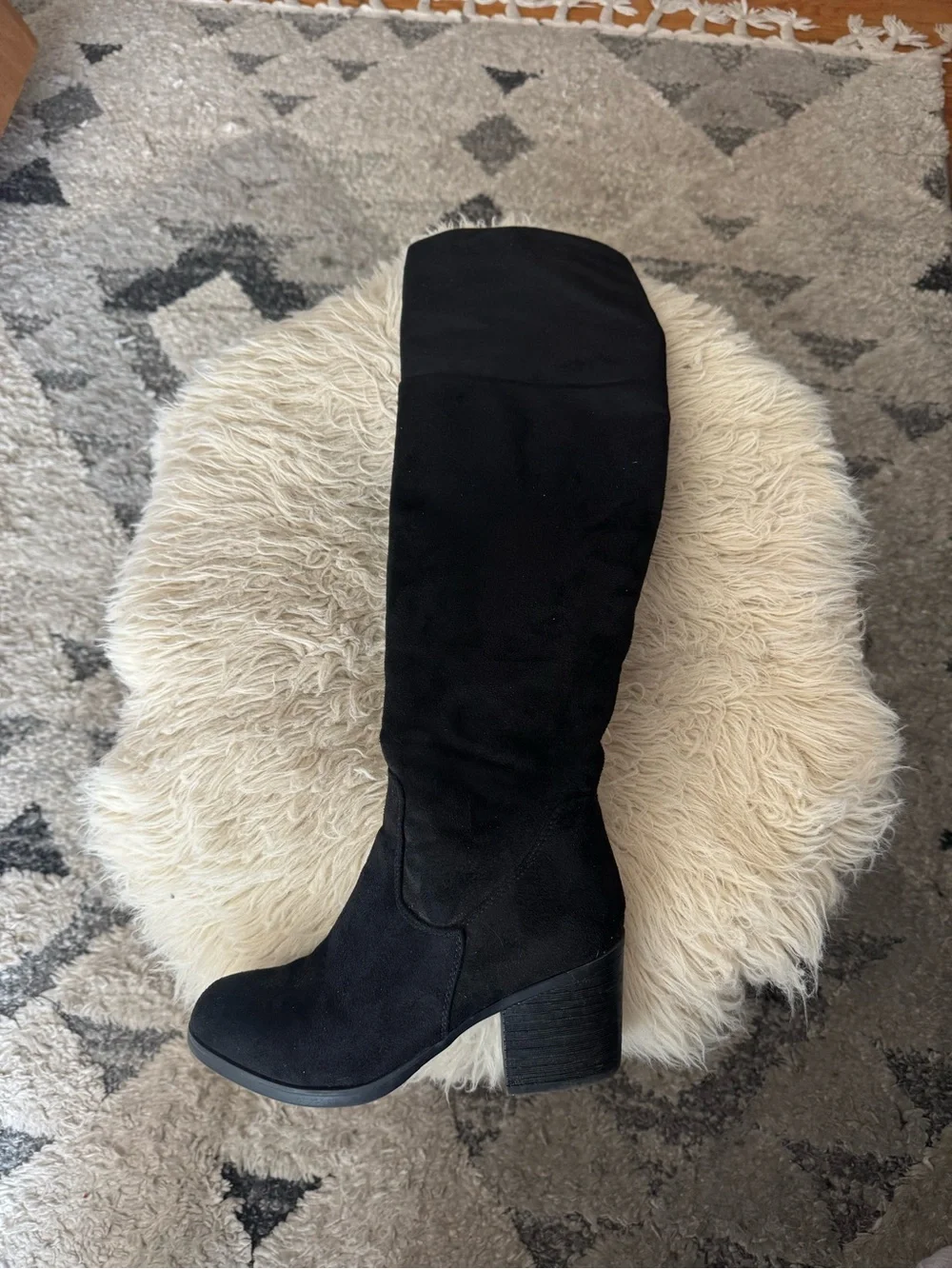 Black Suede Over-the-Knee Boots